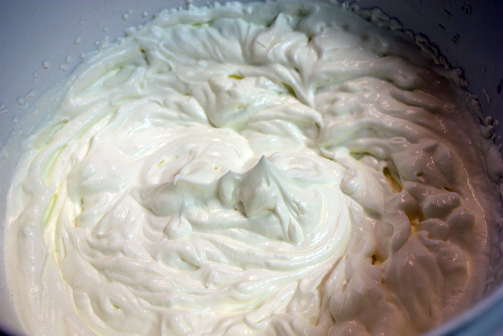 Whipped cream in a bowl.