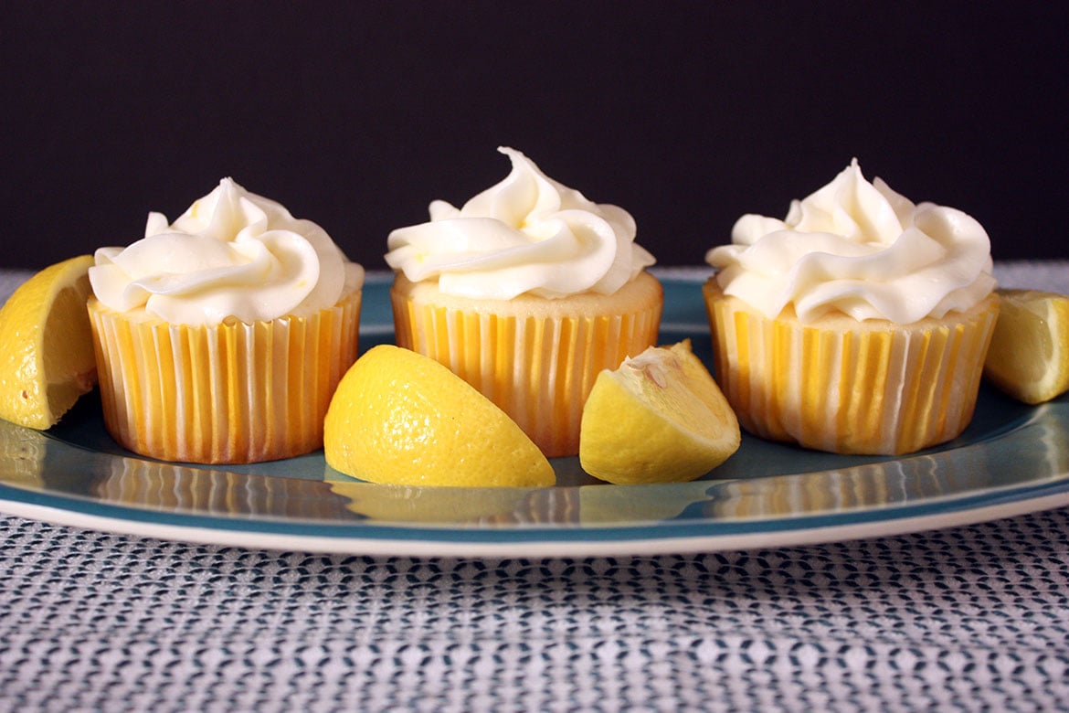 Triple Lemon Cupcakes (fluffy and moist)