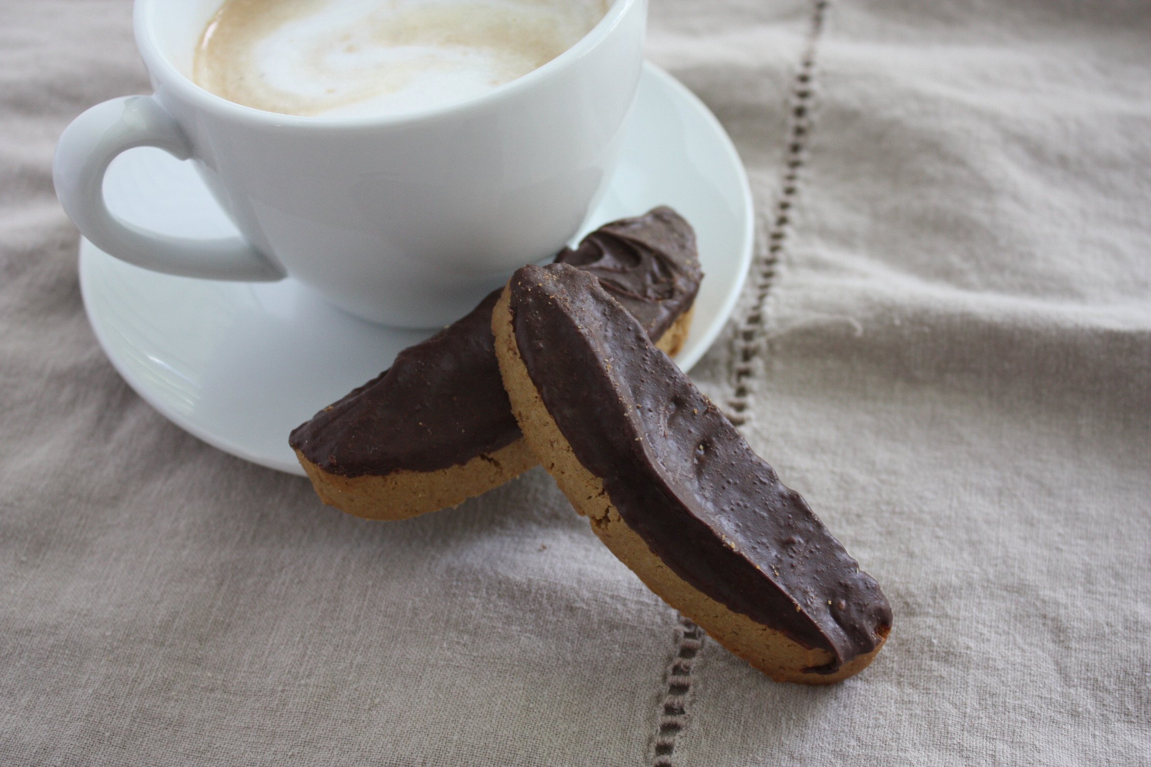 Chocolate Dipped Espresso Biscotti