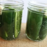 Pickled jalapeno peppers in mason jars.