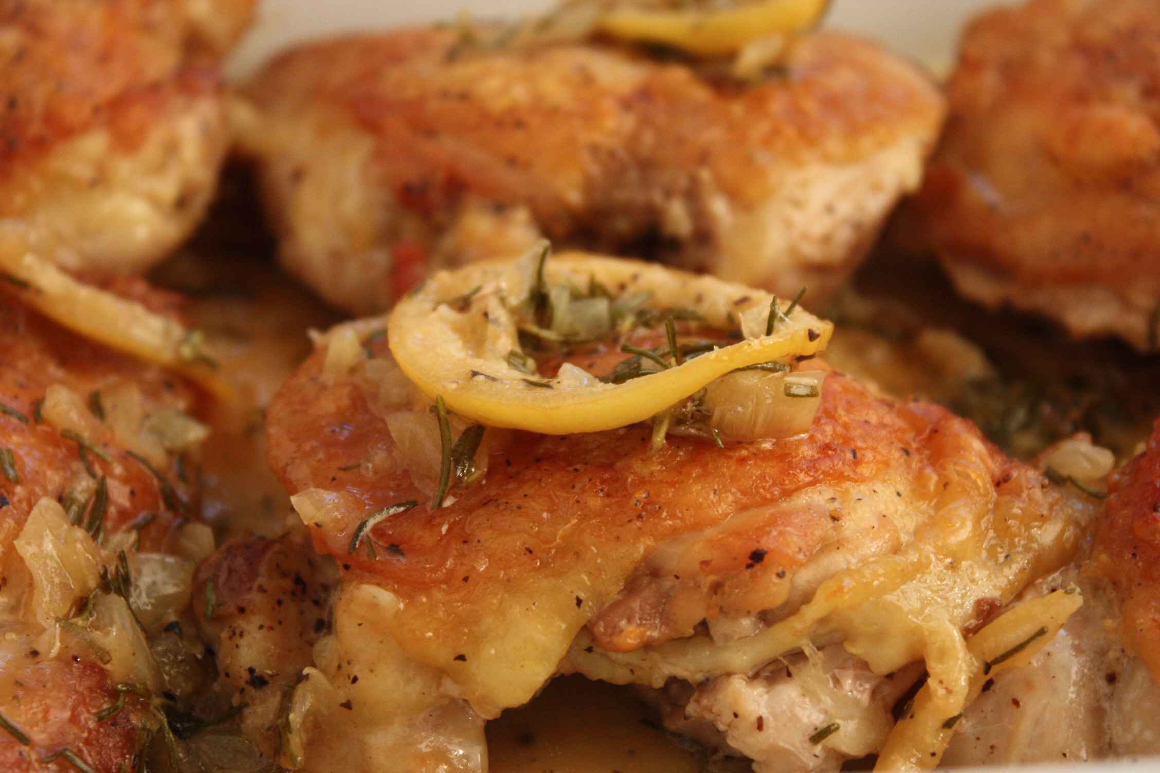 Roasted Chicken Thighs with Rosemary and Lemon