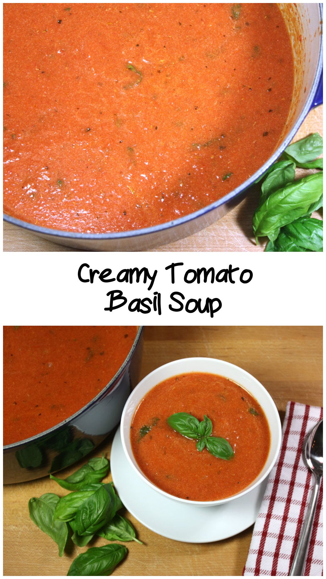 Creamy Tomato Basil Soup - Creamy, hearty, flavorful tomato soup! This is a must-have cold weather recipe.