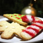 A plate of Christmas sugar cookies.