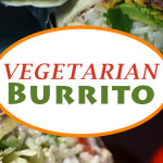 vegetarian burritos cut in half