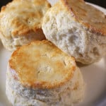 Homemade Biscuits on a white plate.