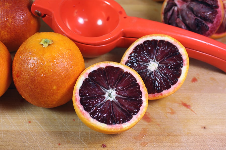 Blood Orange Granita - blood orange cut in half