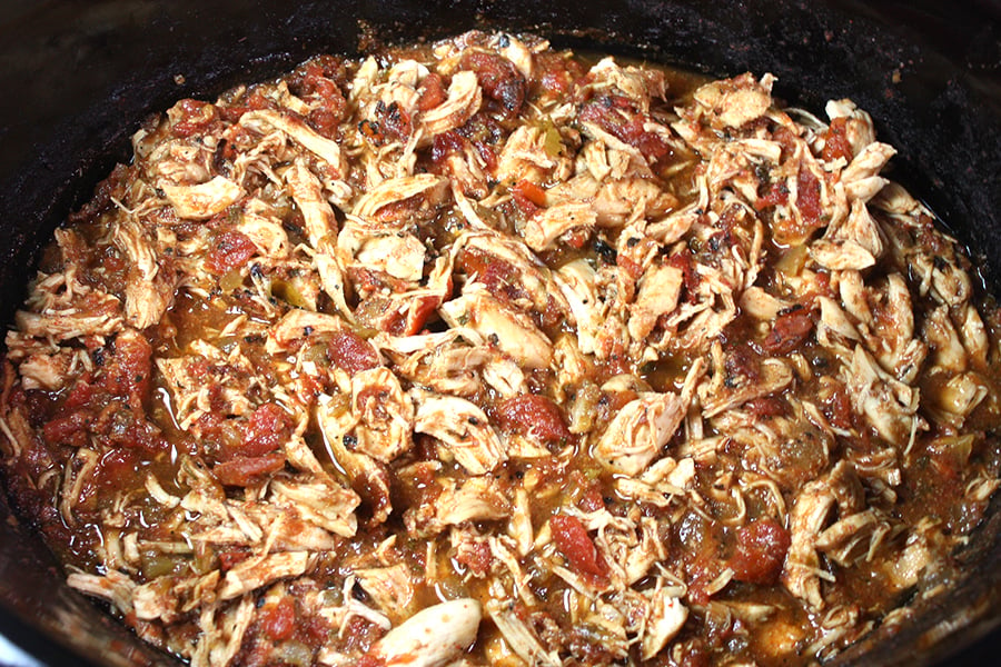 Slow Cooker Mexican Chicken in a slow cooker.