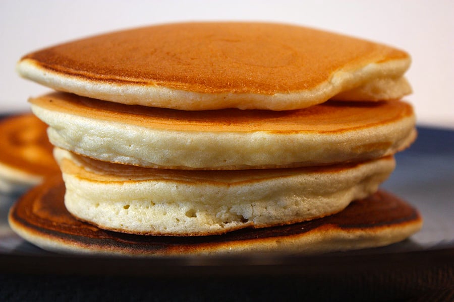 The Best Ever Pancakes  stacked up.