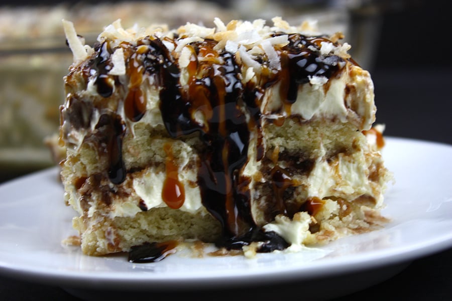 No Bake Samoa Cake (icebox cake) Don't Sweat The Recipe