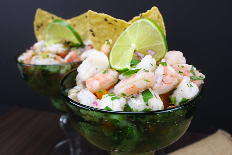 Hand Blown Martini  Margarita Glass (or Ceviche dish) with Cooler