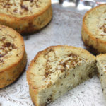 Seed cakes on a silver serving platter.