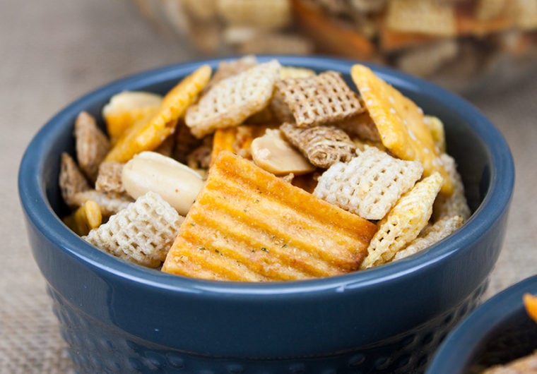 Spicy Cheddar Snack Mix - This mix is the perfect blend of spice and cheddar!