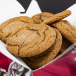 Old Fashioned Molasses Cookies in an open Christmas gift box.