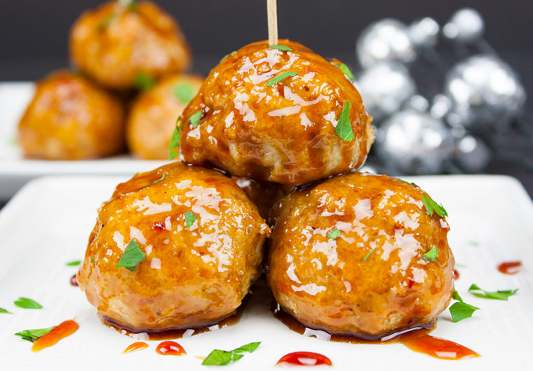 Firecracker Chicken Meatballs - These pack loads of spicy, sticky, slightly sweet flavor in one little morsel!
