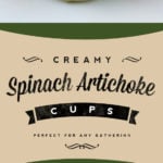 Fast & Easy Spinach Artichoke Cups - Perfect appetizer for any party! #gameday #appetizer #party #spinachdip