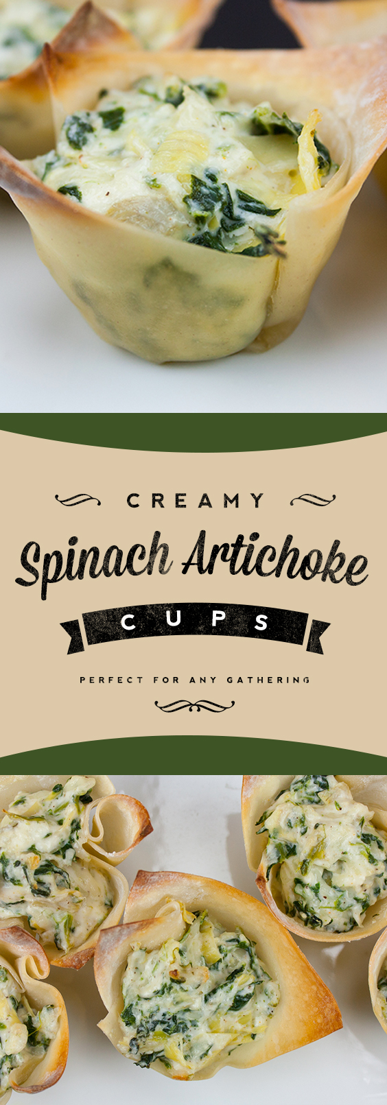 Fast & Easy Spinach Artichoke Cups - Perfect appetizer for any party! #gameday #appetizer #party