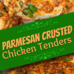 Parmesan-Crusted Chicken Tenders - Low carb perfection that is so addictive! #keto #lowcarb #recipe #chicken #parmesan