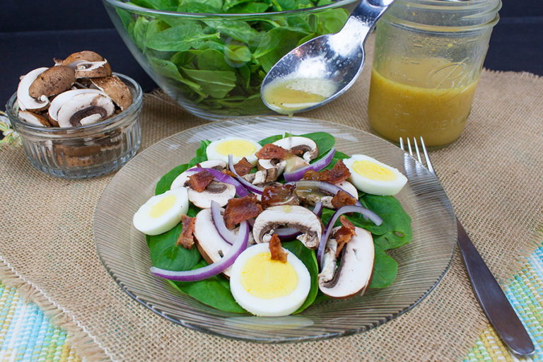 Spinach Salad with Curry Mustard Vinaigrette - Don&amp;#39;t Sweat The Recipe