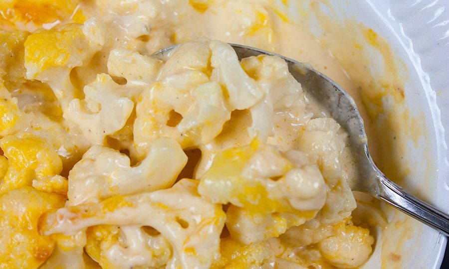Cauliflower Mac and Cheese - Low carb, keto, creamy, cheesy decadence! You don't need the pasta!