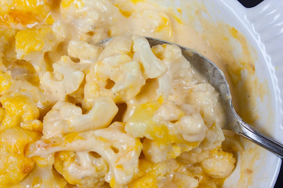 Cauliflower Mac and Cheese - Low carb, keto, creamy, cheesy decadence! You don't need the pasta!