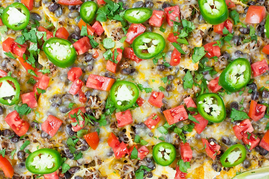Sheet Pan Beef Nachos - Quick, easy and sure to please a crowd or just dinner for the family!