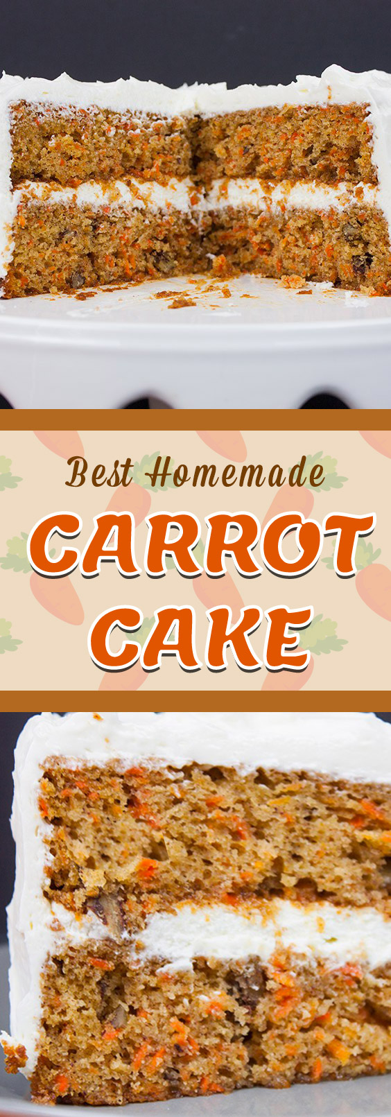 Best Homemade Carrot Cake - Look no further! Moist, tender, perfectly spiced topped with a whipped cream cheese frosting. #dessert #recipe #cake #carrot #easter #christmas
