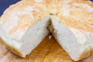 No Knead Skillet Bread - Comes together in minutes! Yes, you CAN have warm, crusty homemade bread for dinner tonight!