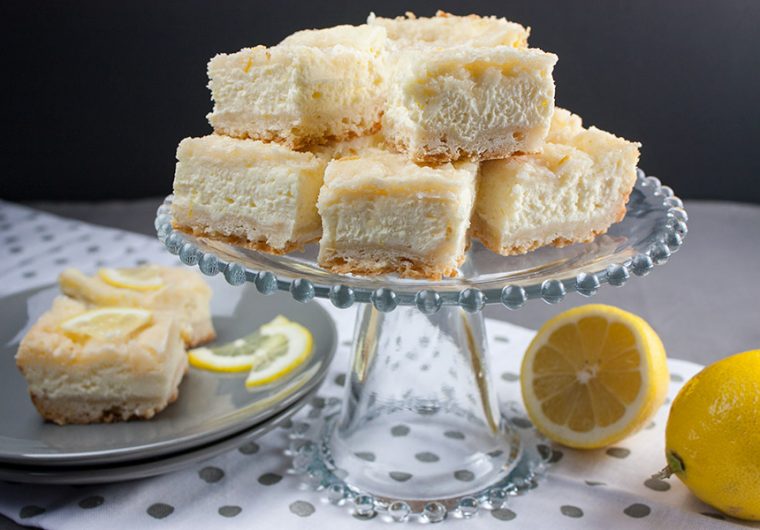 Lemon Cheesecake Shortbread Bars - These bars are delightfully tangy, sweet, cool, creamy, and oh so divine! A lemon lover's dream treat.