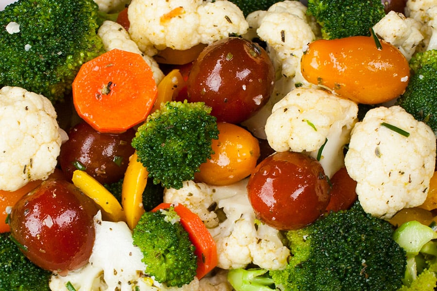close up of the Marinated Fresh Vegetable Salad 