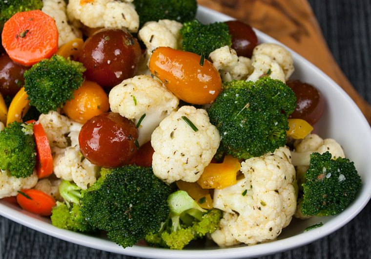 Healthy Marinated Fresh Vegetable Salad - Quick and easy to make-ahead! Healthy, crunchy, fresh vegetables tossed in a vinaigrette make this salad recipe ideal for your 4th of July gathering.