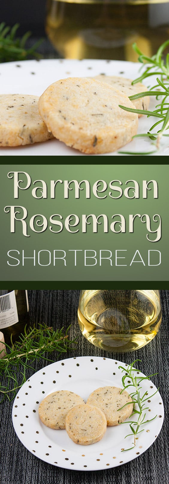 Savory Parmesan Rosemary Shortbread - Fresh rosemary, parmesan cheese and loads of fresh cracked black pepper make this the perfect cocktail appetizer or just a snack. #holidays #recipe #coctails #cookies