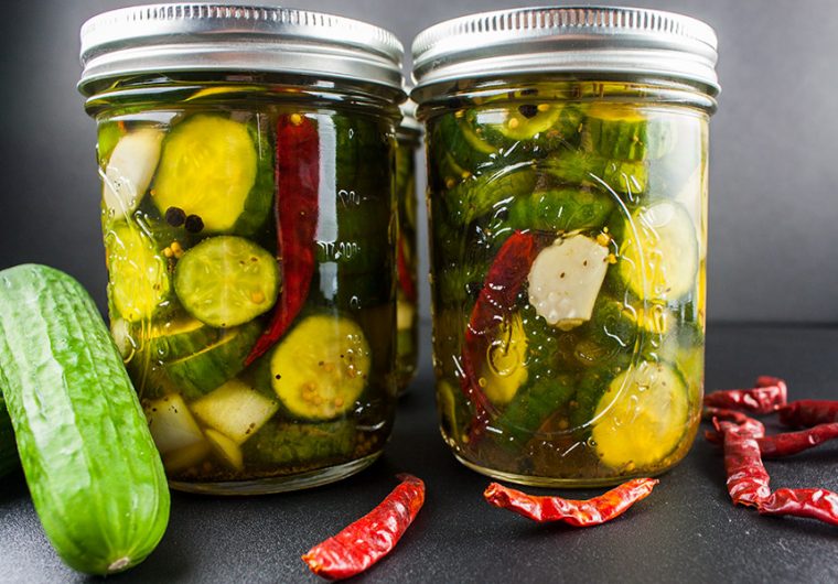 Spicy Bread and Butter Pickles - Spicy, sweet and extra crunchy! A Wickles Pickle copycat from scratch.