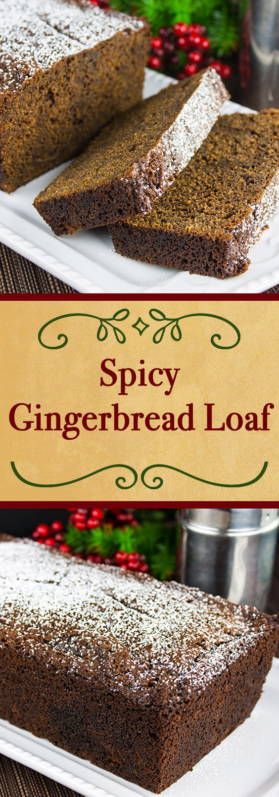 Spicy Gingerbread Loaf - It's not just for the holidays. Moist, slightly sticky, sweet and loaded with spicy goodness. This gingerbread loaf needs nothing more than a nice, piping hot cup of coffee to accompany it. #holidays #christmas #gingerbread #easy #recipe