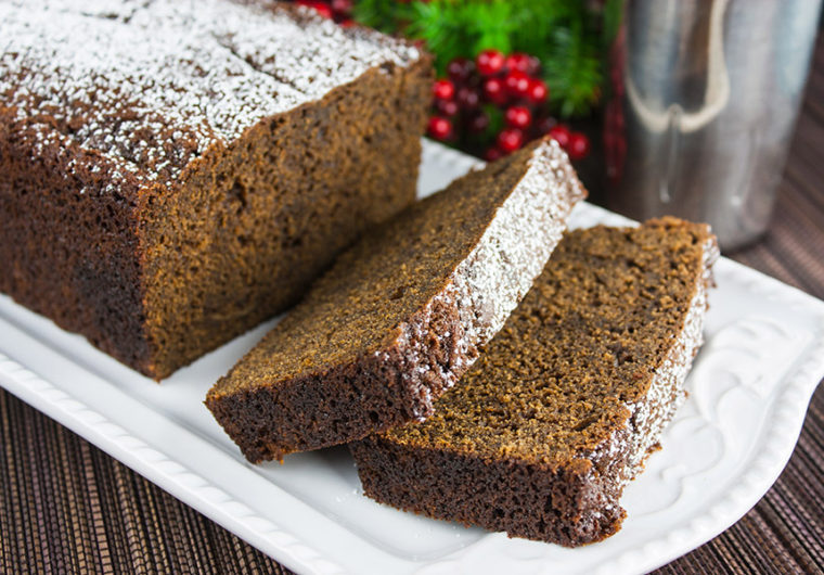 Spicy Gingerbread Loaf - It's not just for the holidays. Moist, slightly sticky, sweet and loaded with spicy goodness. This gingerbread loaf needs nothing more than a nice, piping hot cup of coffee to accompany it.
