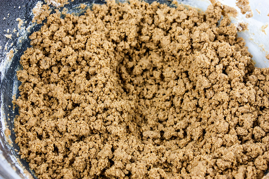 Crispy Gingersnap Cookies dough in a glass bowl