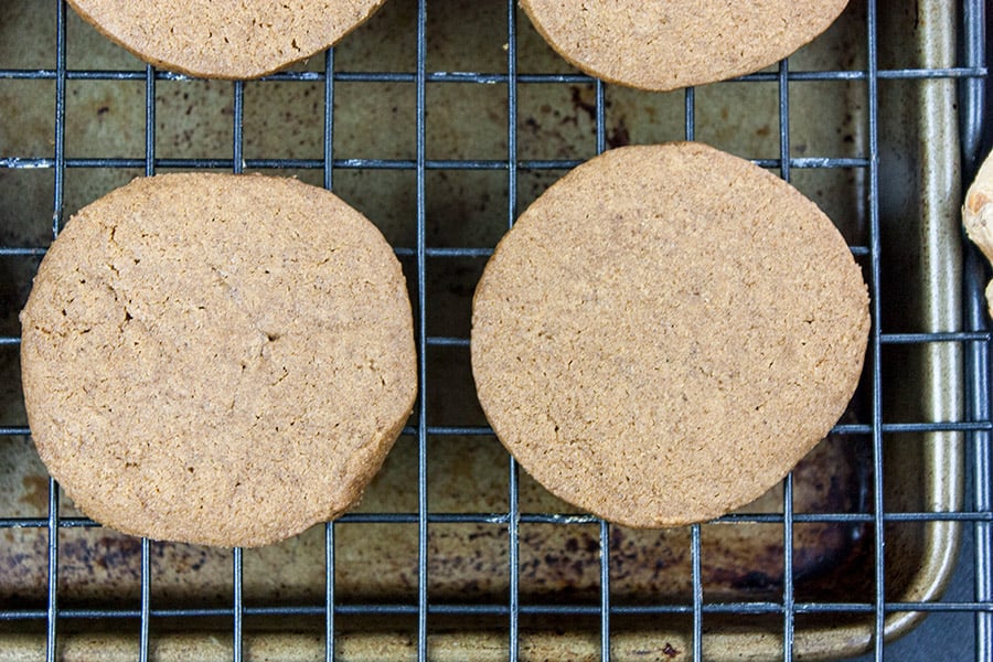 Crispy Gingersnap Cookies - baked on a wire rack