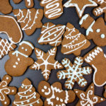 decorated cookies on a piece of slate