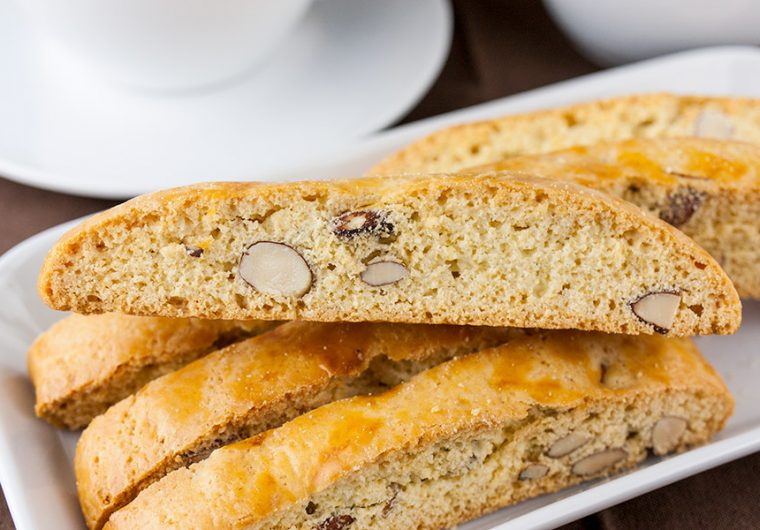 Almond Biscotti - Wonderfully crispy, crunchy, and loaded with almonds! A perfect treat for morning or afternoon coffee or tea.