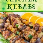 Orange Rosemary Chicken Kebabs - Moist, tender, and deeply flavored chicken and vegetables! Perfect for grilling season. So simple to prepare. #dinner #lowcarb #bbq #grill
