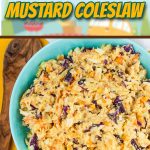 Tangy Southern Mustard Coleslaw - A complex flavor that's tangy, creamy, slightly sweet and spicy.  Which makes it perfect for pulled pork or even better...slaw dogs!