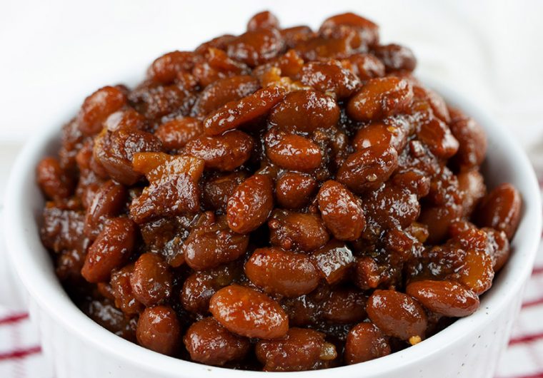 Slow Cooker Boston Baked Beans - Simmered in molasses makes these Boston Baked Beans dark, sweet and rich in flavor. Tastier than canned beans any day!