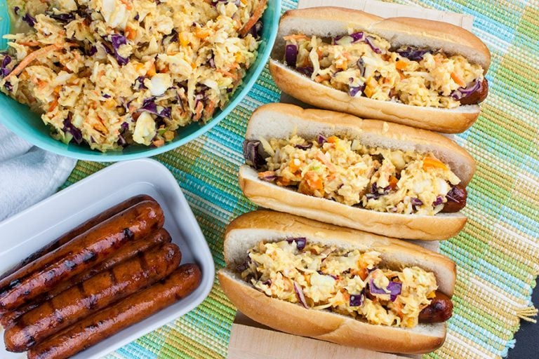 Hot Dogs with Mustard Slaw