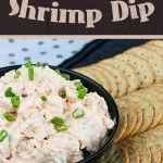 Easy Cold Shrimp Dip - A perfect appetizer or snack. Thick, creamy and full of shrimp flavor. It's quick, easy and definitely a crowd-pleaser! #appetizer #party #recipe #holiday