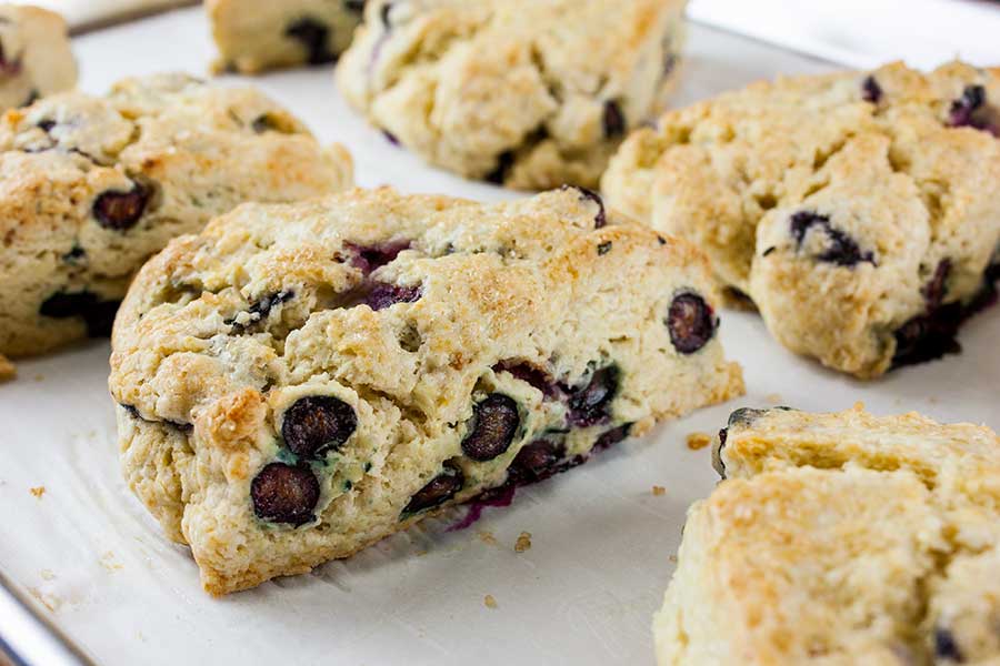 Blueberry Scones - baked on a large baking sheet lined with parchment paper