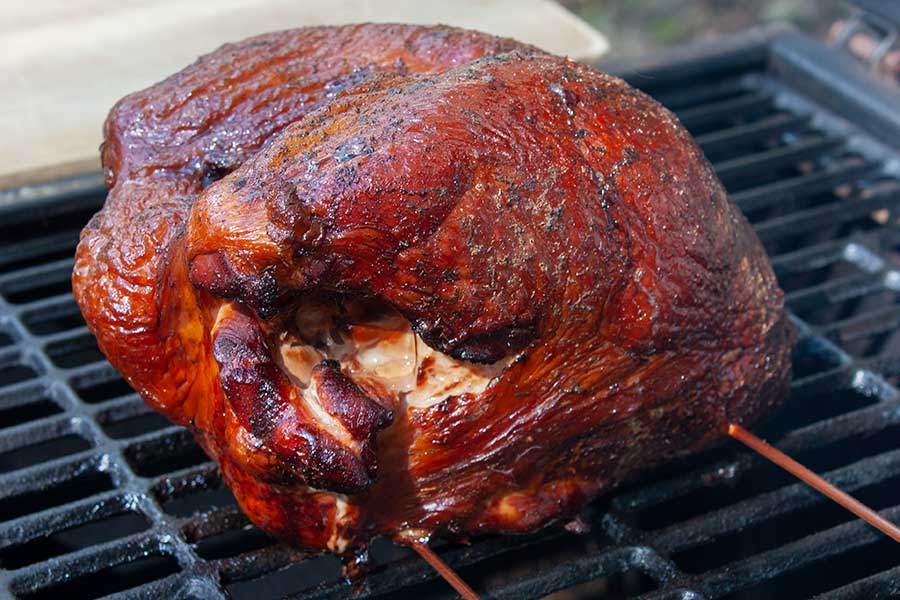 smoked turkey breast smoked on the smoker.