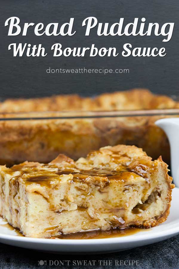 Bread Pudding with Bourbon Sauce - Moist, dense yet light, kissed with classic spice flavor. This bread pudding is decadence at it's best! The bourbon sauce makes it over-the-top indulgent! #recipes #desserts #bread #holidays