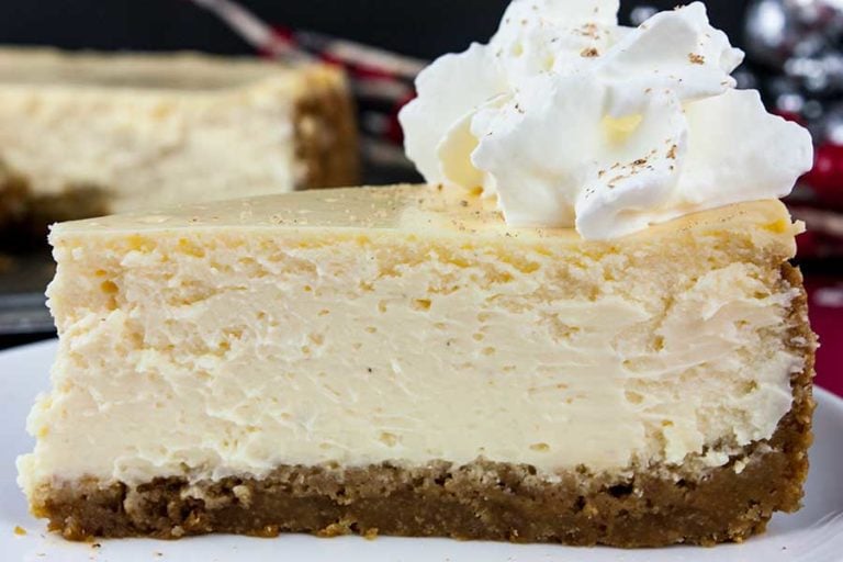 Eggnog Cheesecake with Gingersnap Crust