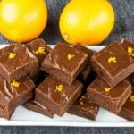 Chocolate Orange Fudge - Perfect holiday treat recipe. Thick, creamy, dark chocolate kissed with the zest of an orange.