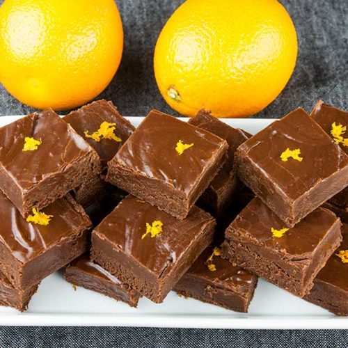 Chocolate Orange Fudge - Perfect holiday treat recipe. Thick, creamy, dark chocolate kissed with the zest of an orange.