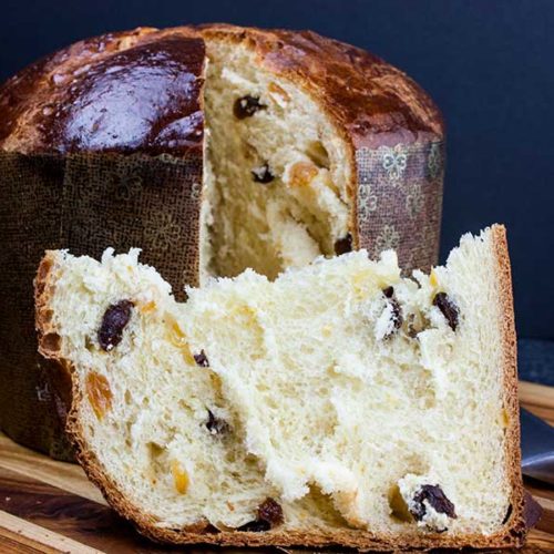 Panettone Recipe - A sweet Italian bread, traditionally enjoyed during Christmas. Rich, buttery bread, light in texture and studded with a mixture of dried fruit.